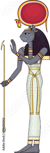 Bastet . Egyptian ancient symbol. Isolated figure of ancient egypt god.