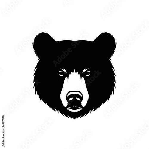 Black bear head silhouette