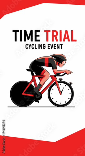 Dynamic Time Trial Cycling Event Illustration Showcasing Speed and Endurance for Competitors