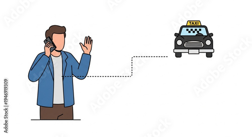 Man hailing a taxi cab.