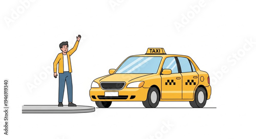 Man hailing a taxi cab.