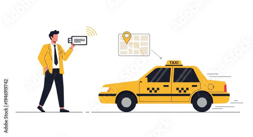 Man hailing a taxi cab.