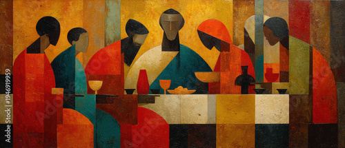Abstract Geometric Last Supper – Generative AI