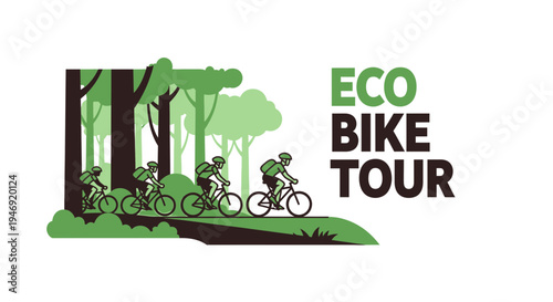 Eco Bike Tour Through A Lush Forest Promoting Sustainable Exploration and Outdoors Activities