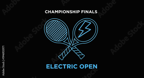 Electrifying Tennis Championship Finals Emblem In A Dynamic And Visually Striking Design