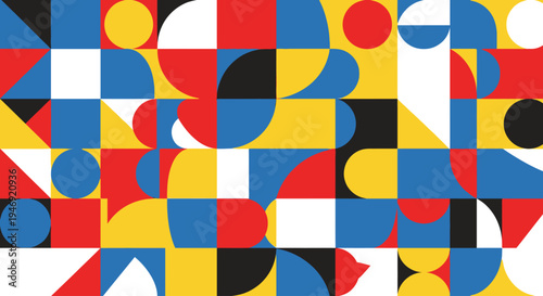 Colorful geometric shapes pattern design.