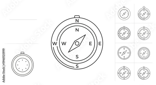 Detailed illustration of a compass.