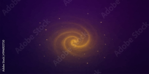 Blue spiral galaxy in space background