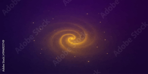 Blue spiral galaxy in space background
