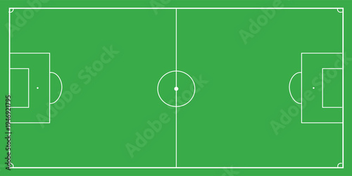 Football fields top view. Soccer grass fields with chalk lines. Green grass field background
