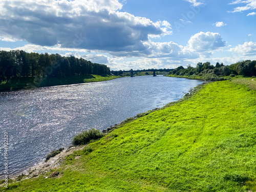 Wallpaper Mural Western Dvina river in the city of Polotsk. Belarus. Beautiful summer landscape. Torontodigital.ca