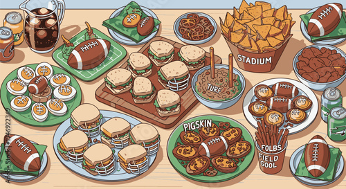 American Football Party Food and Drinks.