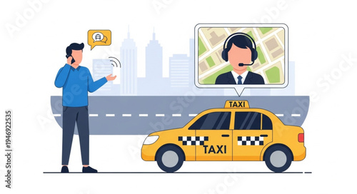 Man hailing a yellow taxi.