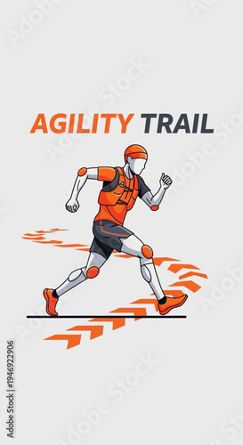 Energetic Athlete Conquering Agility Trail: Illustrative Representation of Athletic Prowess
