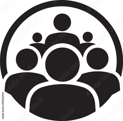 Community Icon Group of People Inside Circle Collaboration Symbol