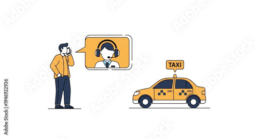 Man hailing a yellow taxi.