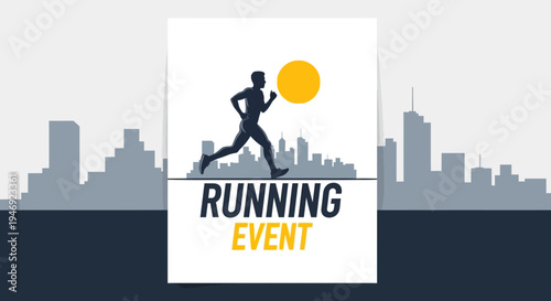 Energetic City Run Event Promoting Fitness And Community Wellness Illustration