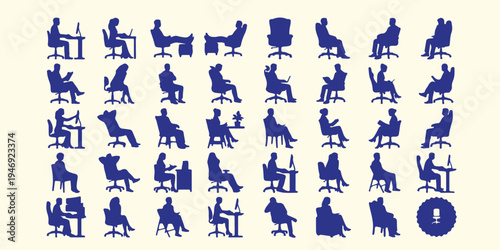 Office work and professional silhouettes, business corporate life background art, diverse employees office activity vector, professional workplace meeting silhouette pattern, career and employment lif