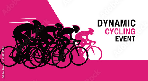 Energetic Cyclists Competing In A High-Speed Race During A Dynamic Event Competition