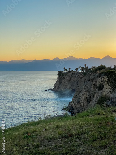 Wallpaper Mural Beautiful view of the Mediterranean Sea and the coast of Antalya in Turkey at sunset Torontodigital.ca