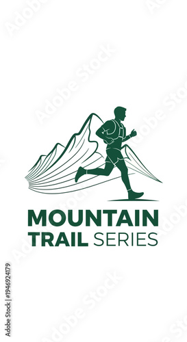 Energetic Mountain Trail Series Logo Depicting Endurance, Adventure, and Athletic Prowess Perfectly
