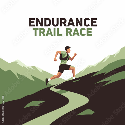 Energetic Runner Ascending Rocky Terrain Depicting Endurance Trail Race Excitement