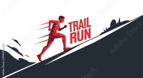 Energetic Runner Ascends Trail Depicting Endurance And The Spirit Of Competition