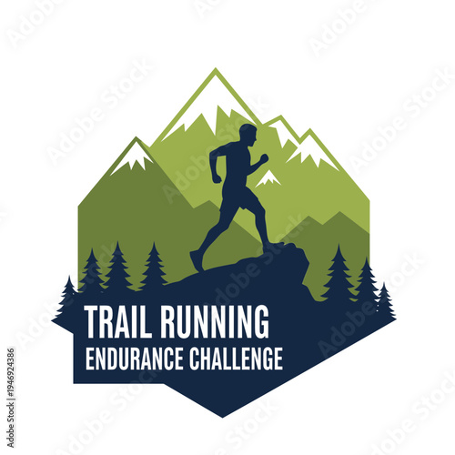 Energetic Runner Conquering Rugged Mountain Terrain Represents Trail Running Endurance Challenge
