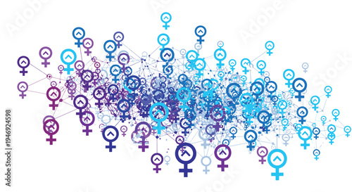 Diverse Gender Symbols in Gradient Transition.