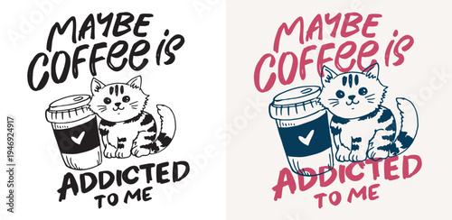 Fancy hand drawn doodle lettering quote about coffee lover. Lettering for t-shirt design, mug print, bag print, clothes fashion. 100% hand drawn vector image.