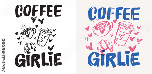 Fancy hand drawn doodle lettering quote about coffee lover. Lettering for t-shirt design, mug print, bag print, clothes fashion. 100% hand drawn vector image.