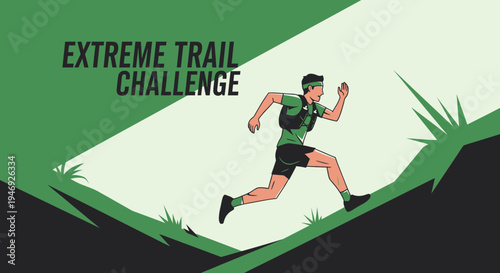 Energetic Runner Embarking On An Extreme Trail Challenge For Fitness And Perseverance