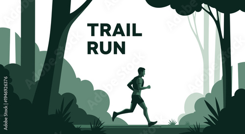 Energetic Runner Embarks on a Forest Trail Adventure for Fitness and Wellbeing