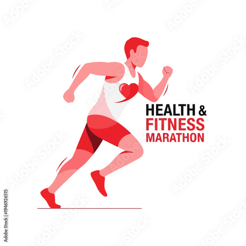 Energetic Runner Illustrating Health And Fitness, Representing Marathon Achievement