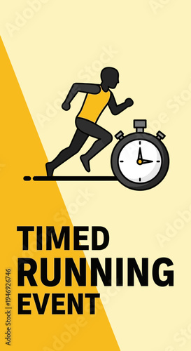 Energetic Runner Timing His Race Against The Clock At A Dynamic Running Event