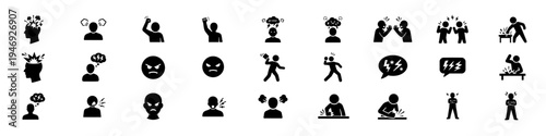 Anger and Stress Icons Set