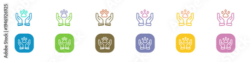 Pet Care and Animal Welfare Icon Set