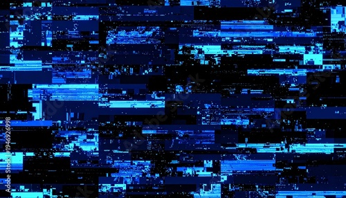 青と黒のグリッチノイズの背景