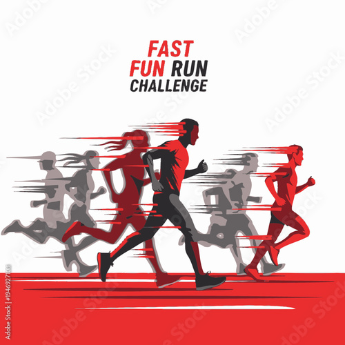 Energetic Runners Embarking on a High-Speed Race, Achieving Victory in a Dynamic Sprint