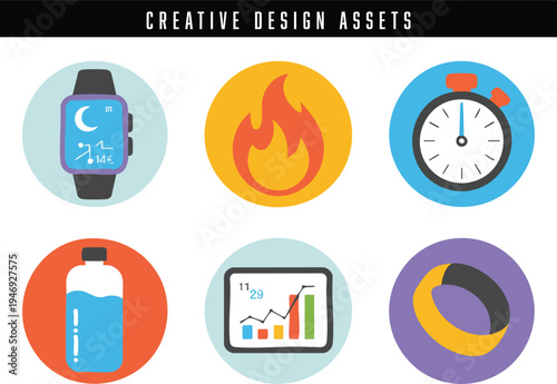 Vibrant pixel art design assets for creative projects