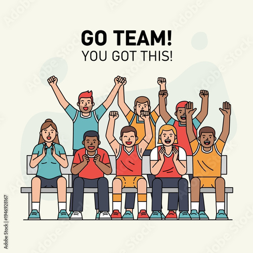 Enthusiastic Spectators Cheerfully Supporting Their Team During a Sporting Event or Competition