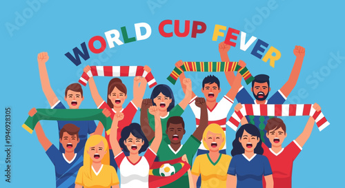 Enthusiastic Supporters Cheerfully Celebrating Soccer's Excitement With Joyful Gestures