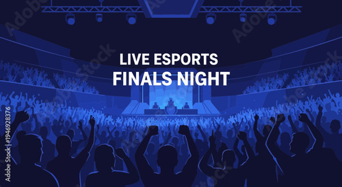 Epic E-sports Finals Night: A Vibrant Illustration of Competitive Gaming Spectacle