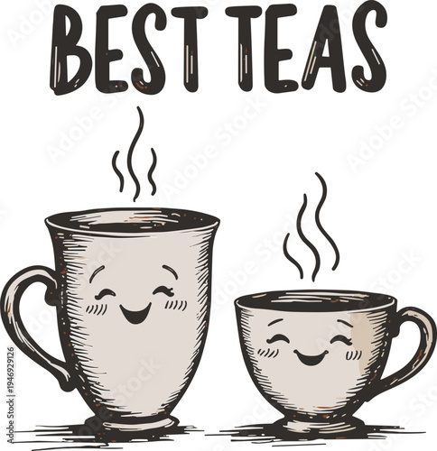 Best Teas Svg, Besties Funny Best Friends Tea Cup Svg, Happy Faces Quote Svg, Cute Food Shirt Svg