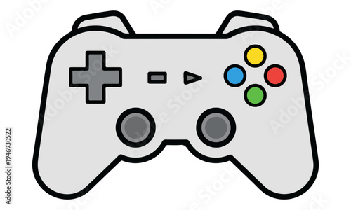 Modern wireless game controller icon isolated on white background