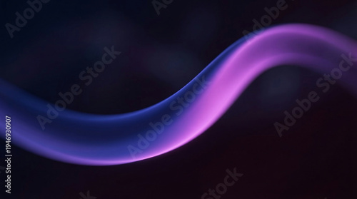 Abstract purple and blue silk curve with smooth gradient on dark background