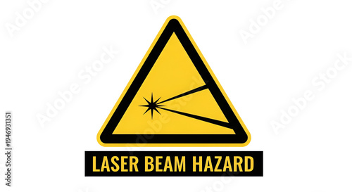 Laser Beam Hazard Warning Sign Symbol.
