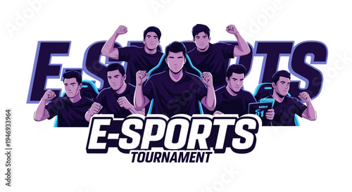 Esports Tournament: A Group Of Enthusiastic Gamers Celebrating Victory Together