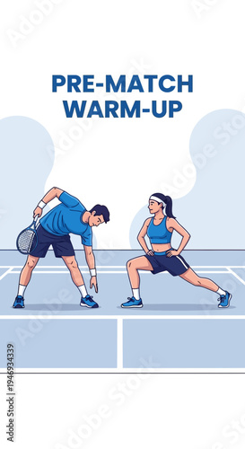 Essential Pre-Match Tennis Warm-up Routine Demonstrating Dynamic Stretching on the Court