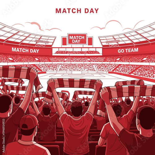 Excitement Of Fans Cheering At A Packed Stadium Celebrating Match Day Victory Anticipation